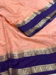 Peach Semi Mysore Chiffon Saree