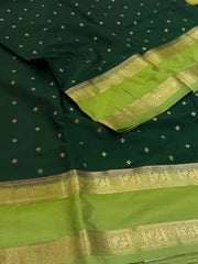 Emerald Green Semi Mysore Chiffon Saree