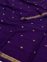 Royal Purple Semi Mysore Chiffon Saree