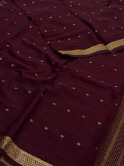 Burgundy Semi Mysore Silk Saree