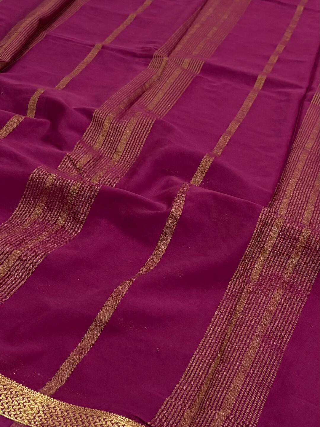Plum Purple Chiffon Saree