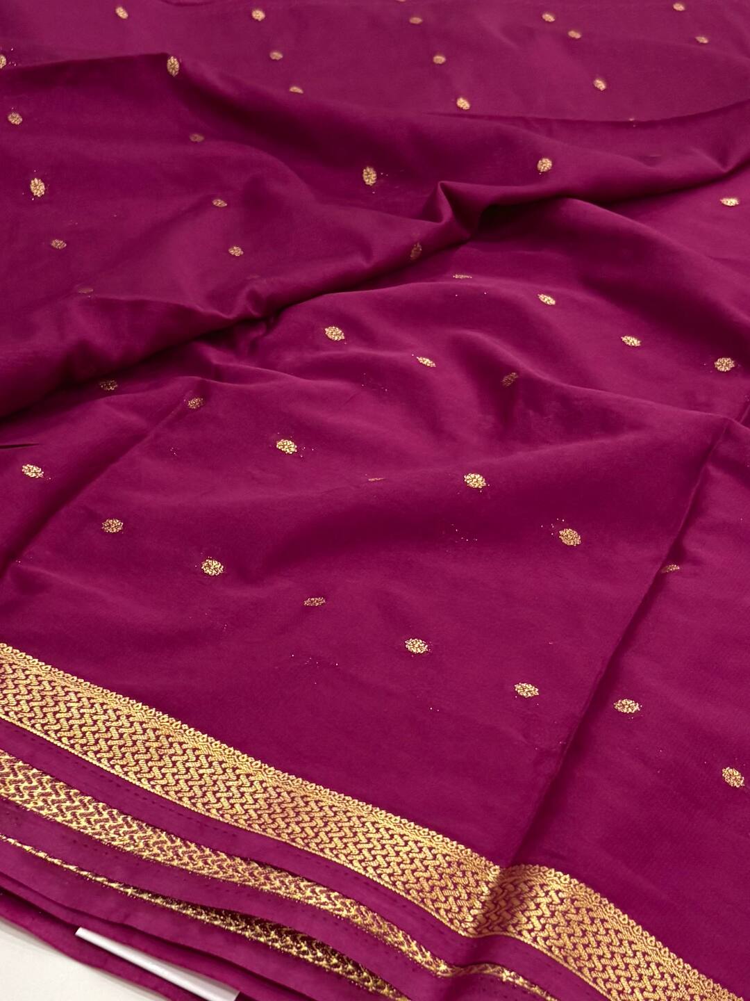 Plum Purple Chiffon Saree