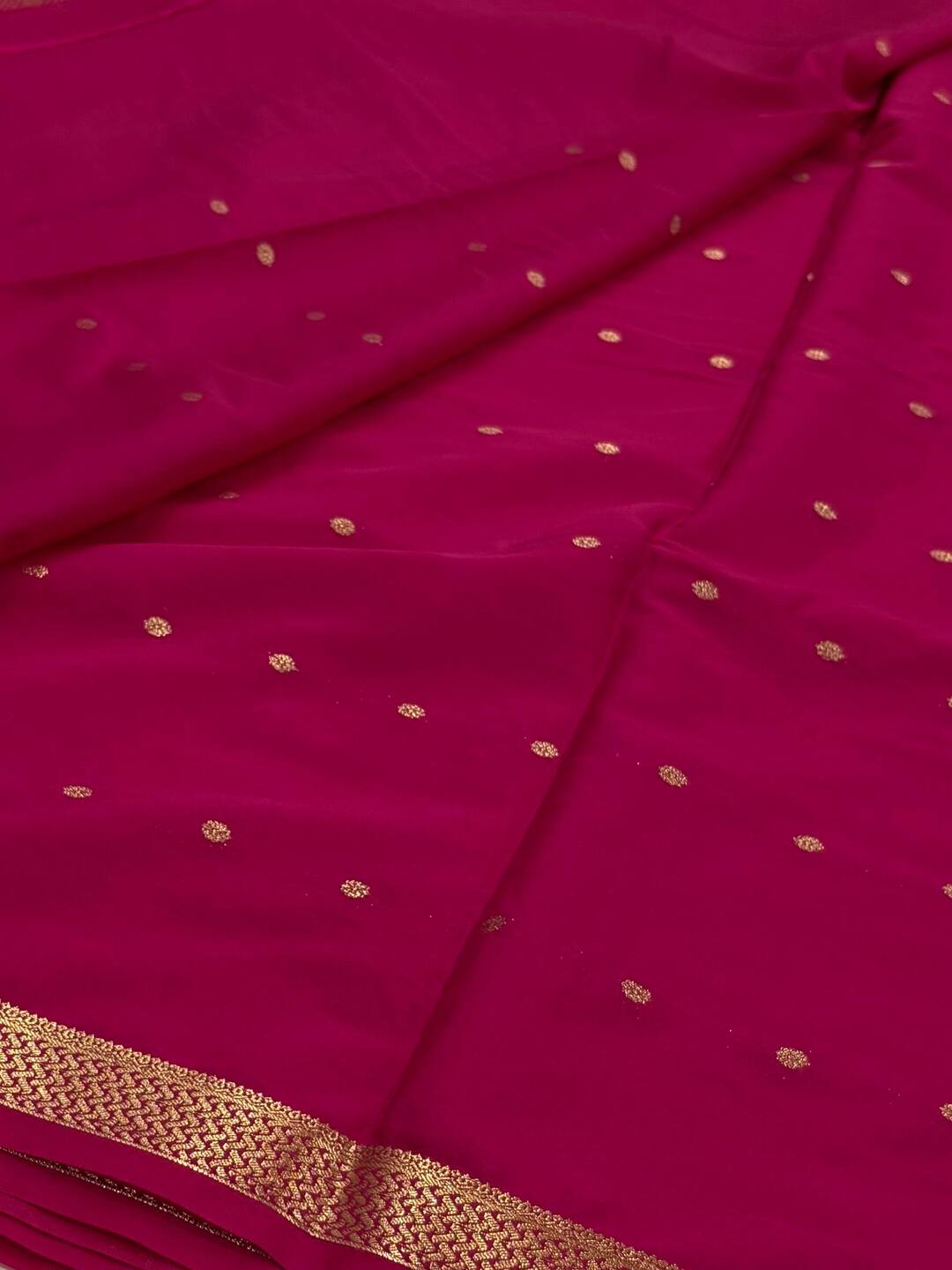 Hot Pink Chiffon Saree