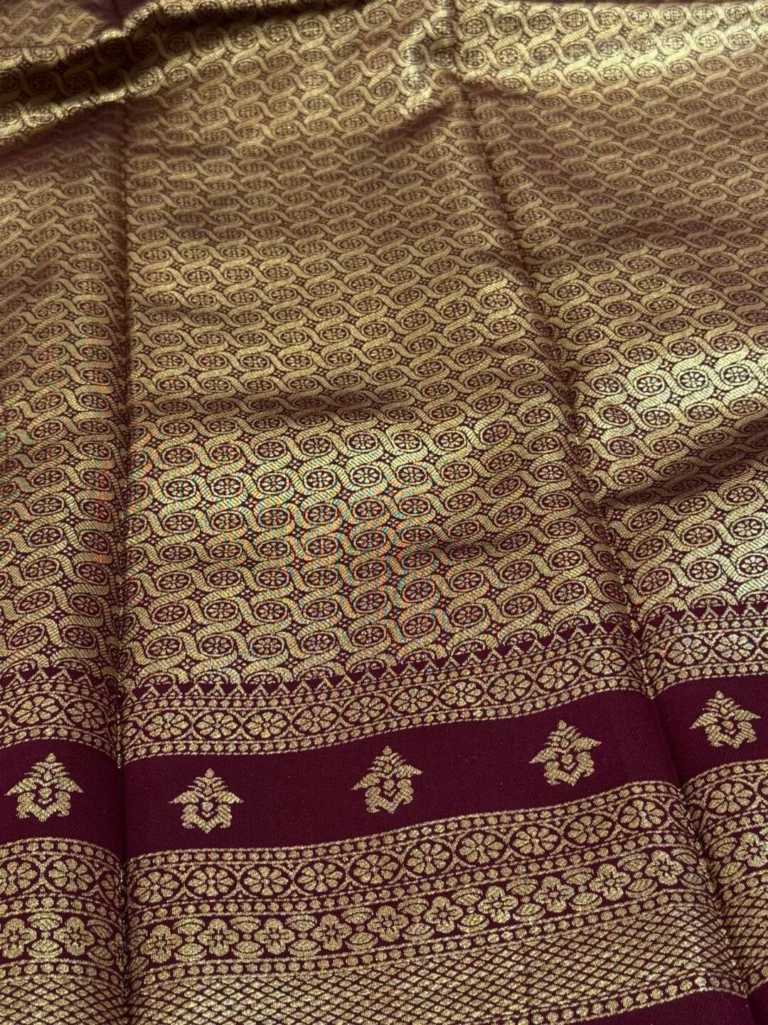 Burnt Orange Cotton Silk Saree