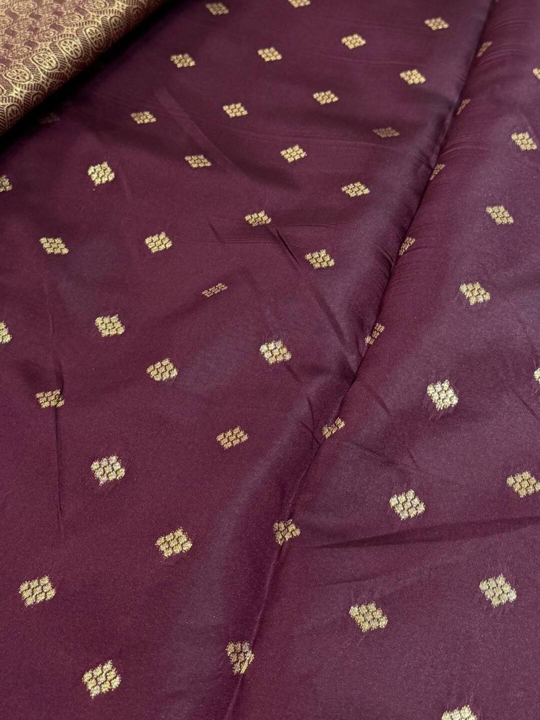 Burnt Orange Cotton Silk Saree