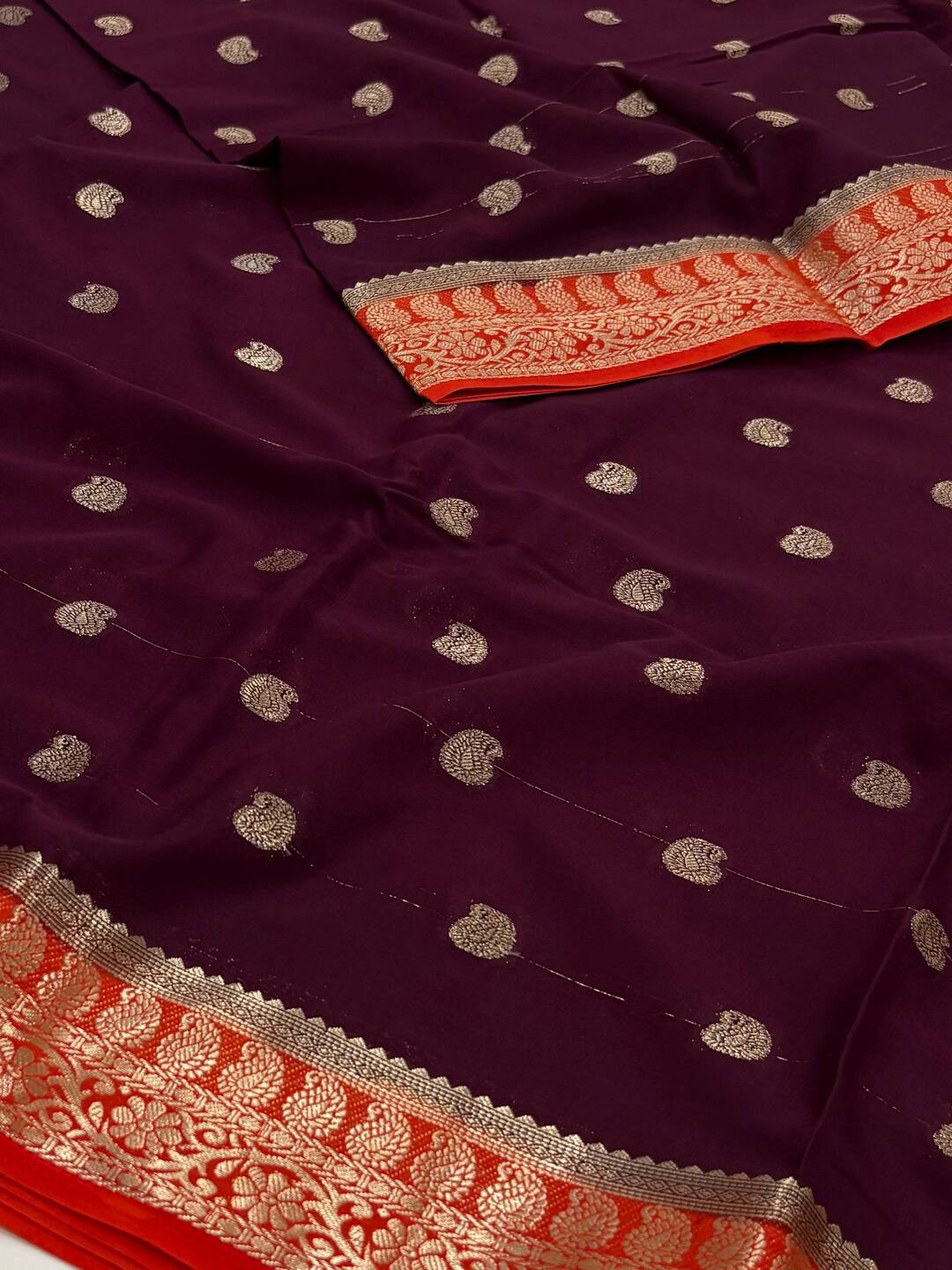 Royal Purple Chiffon Silk Saree