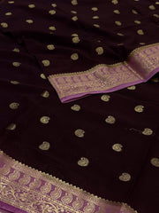 Dark Purple Chiffon Silk Saree