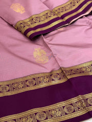 Lilac Purple Cotton Silk Saree