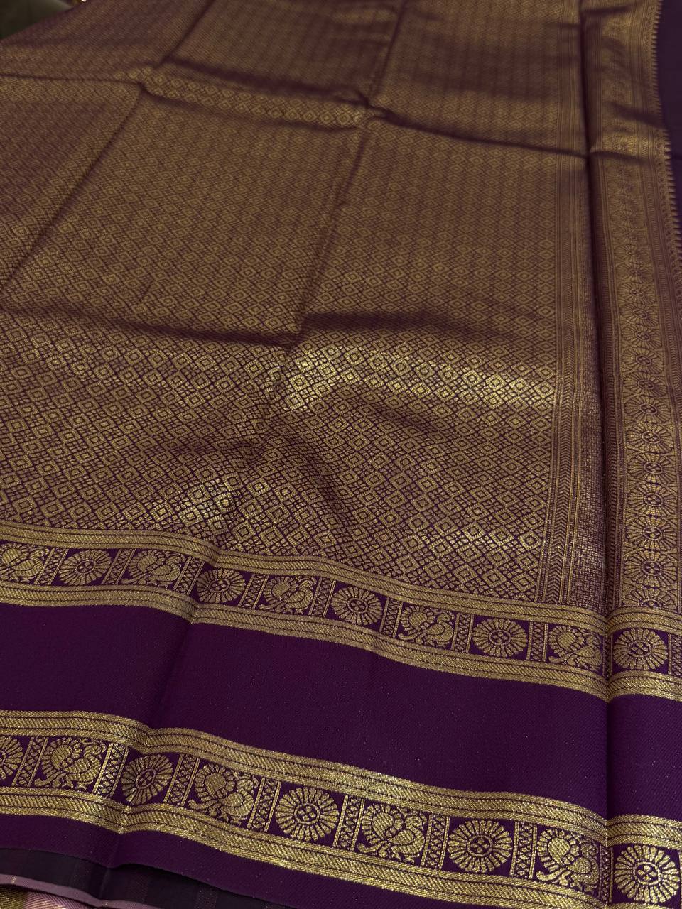 Lilac Purple Cotton Silk Saree