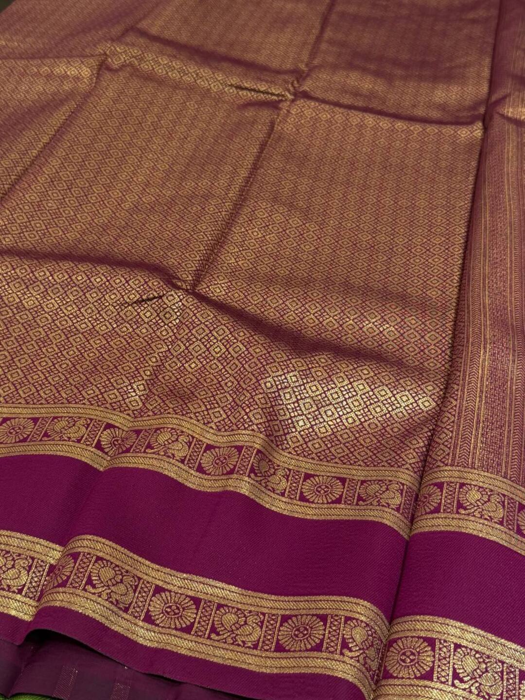 Forest Green Cotton Silk Saree