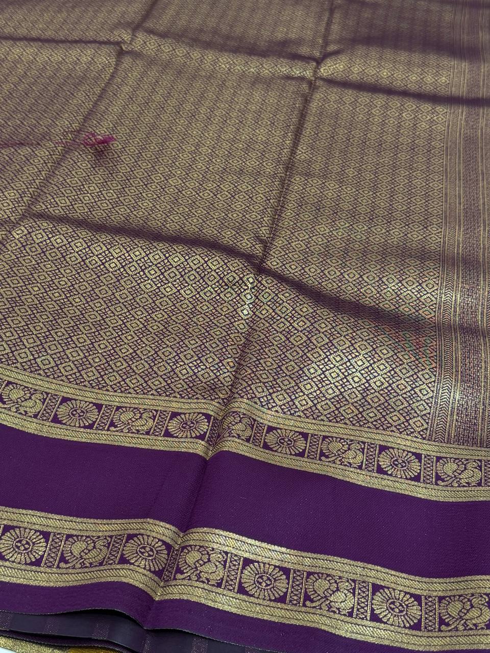 Olive Yellow Cotton Silk Saree