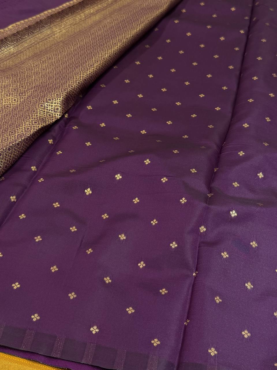 Olive Yellow Cotton Silk Saree