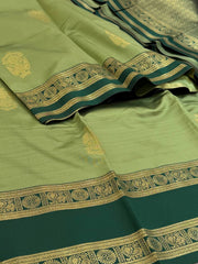 Mint Green Cotton Silk Saree