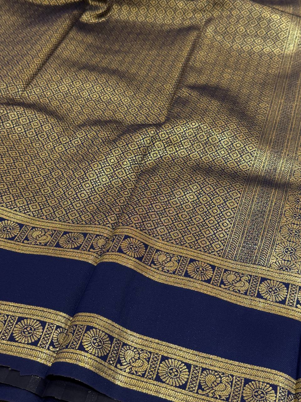 Teal Blue Cotton Silk Saree