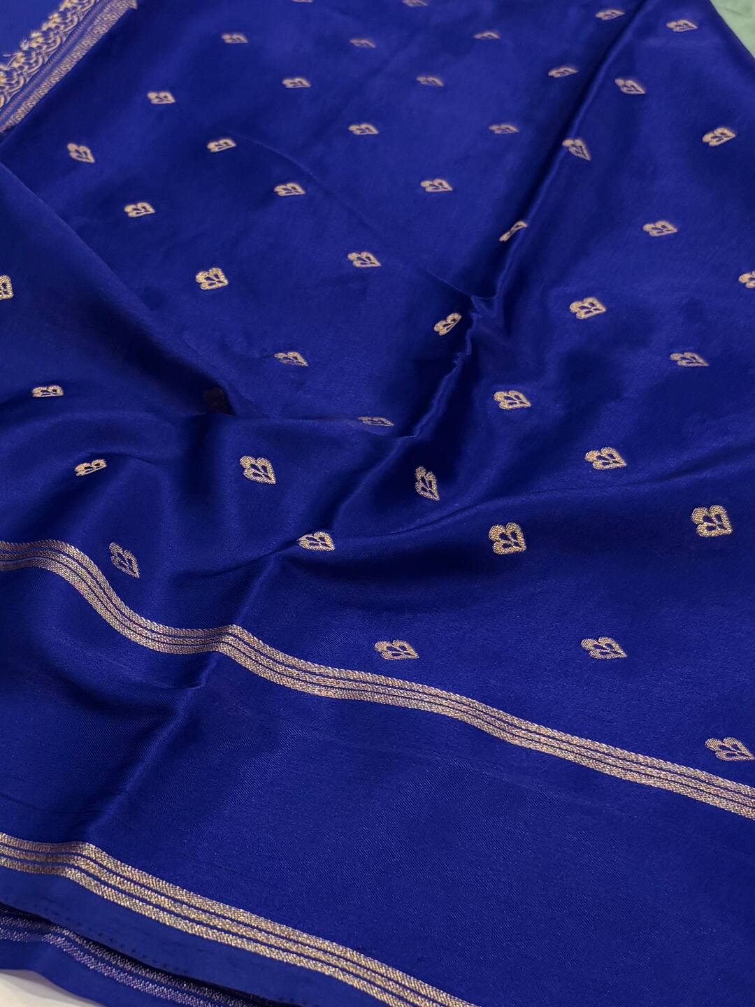 Mint Blue Chiffon Cotton Silk Saree