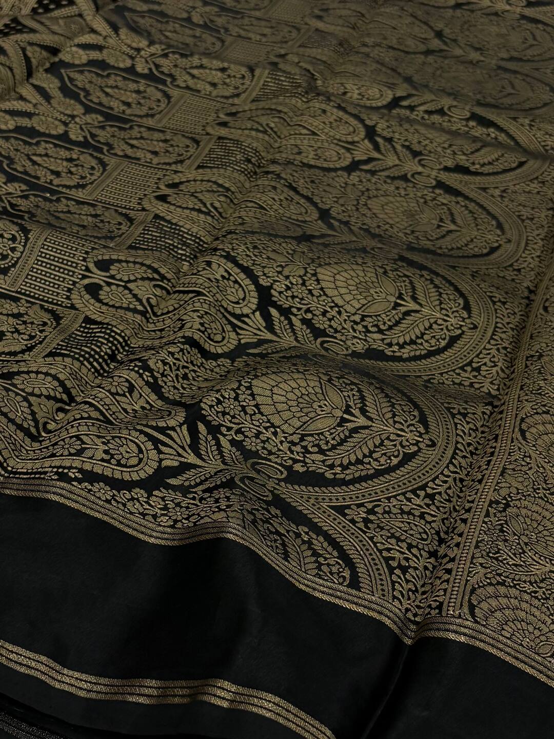 Lavender Purple with Black Border Chiffon Cotton Silk Saree