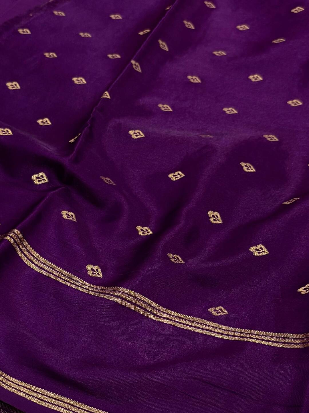 Red with Purple Border Chiffon Cotton Silk Saree