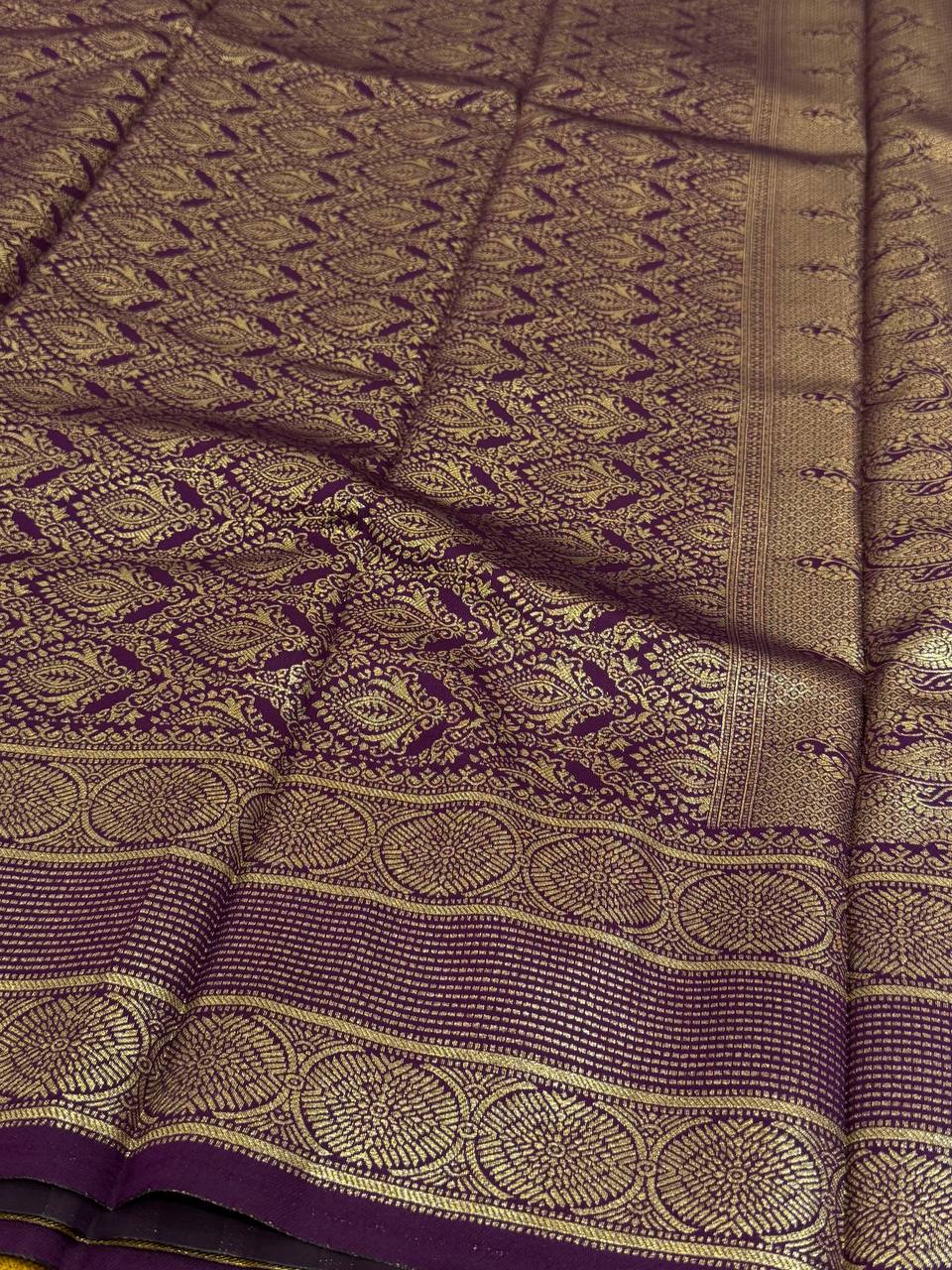 Olive Yellow Cotton Silk Saree