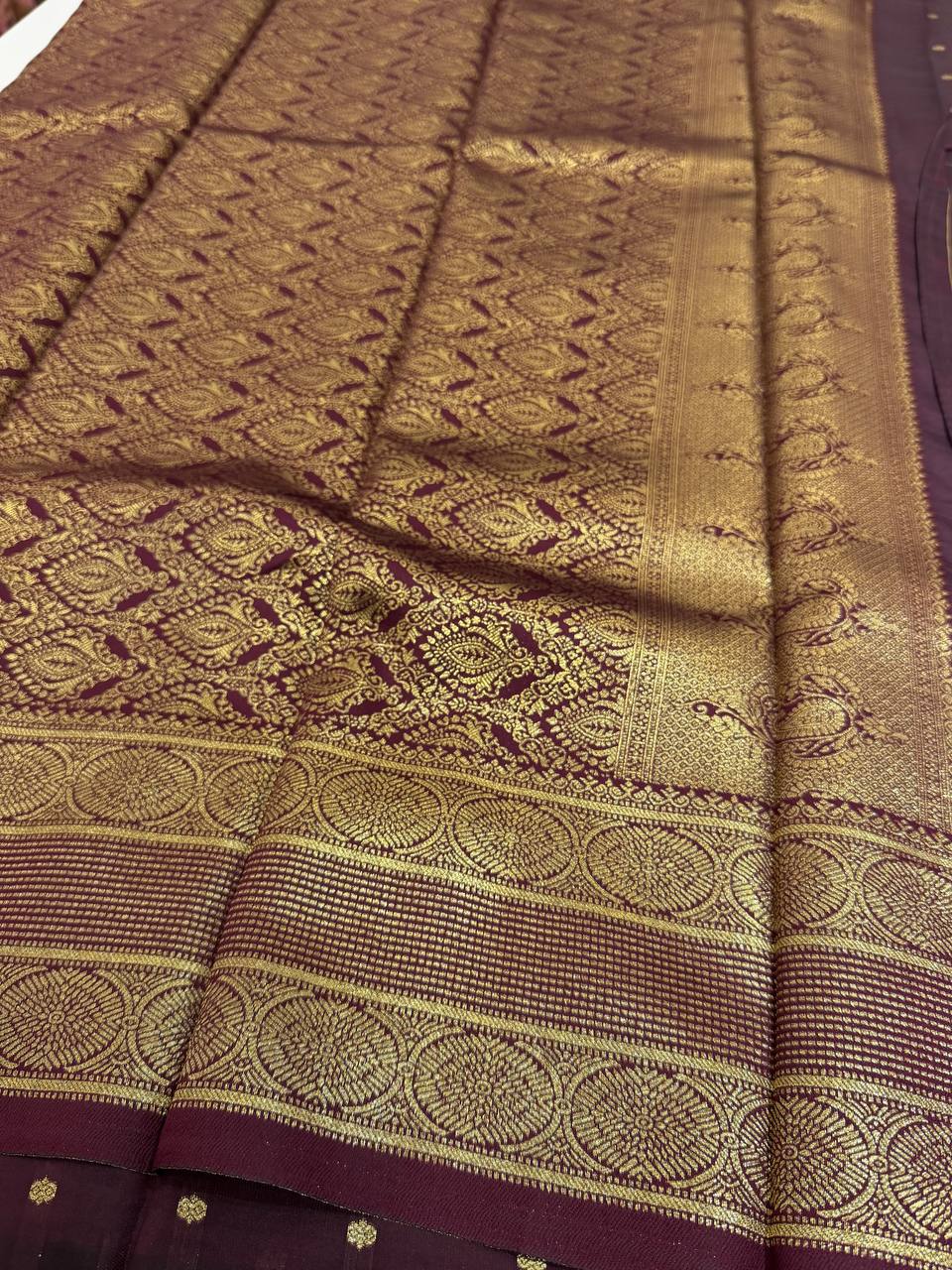 Burnt Orange Cotton Silk Saree