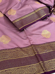 Lilac Purple Cotton Silk Saree