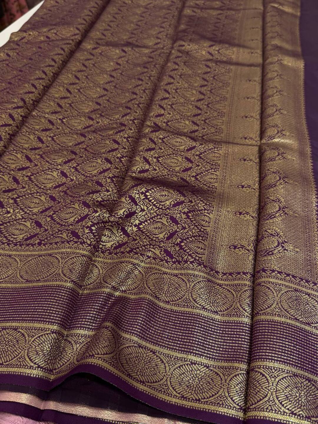 Lilac Purple Cotton Silk Saree