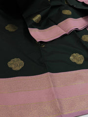 Emerald Green Cotton Silk Saree