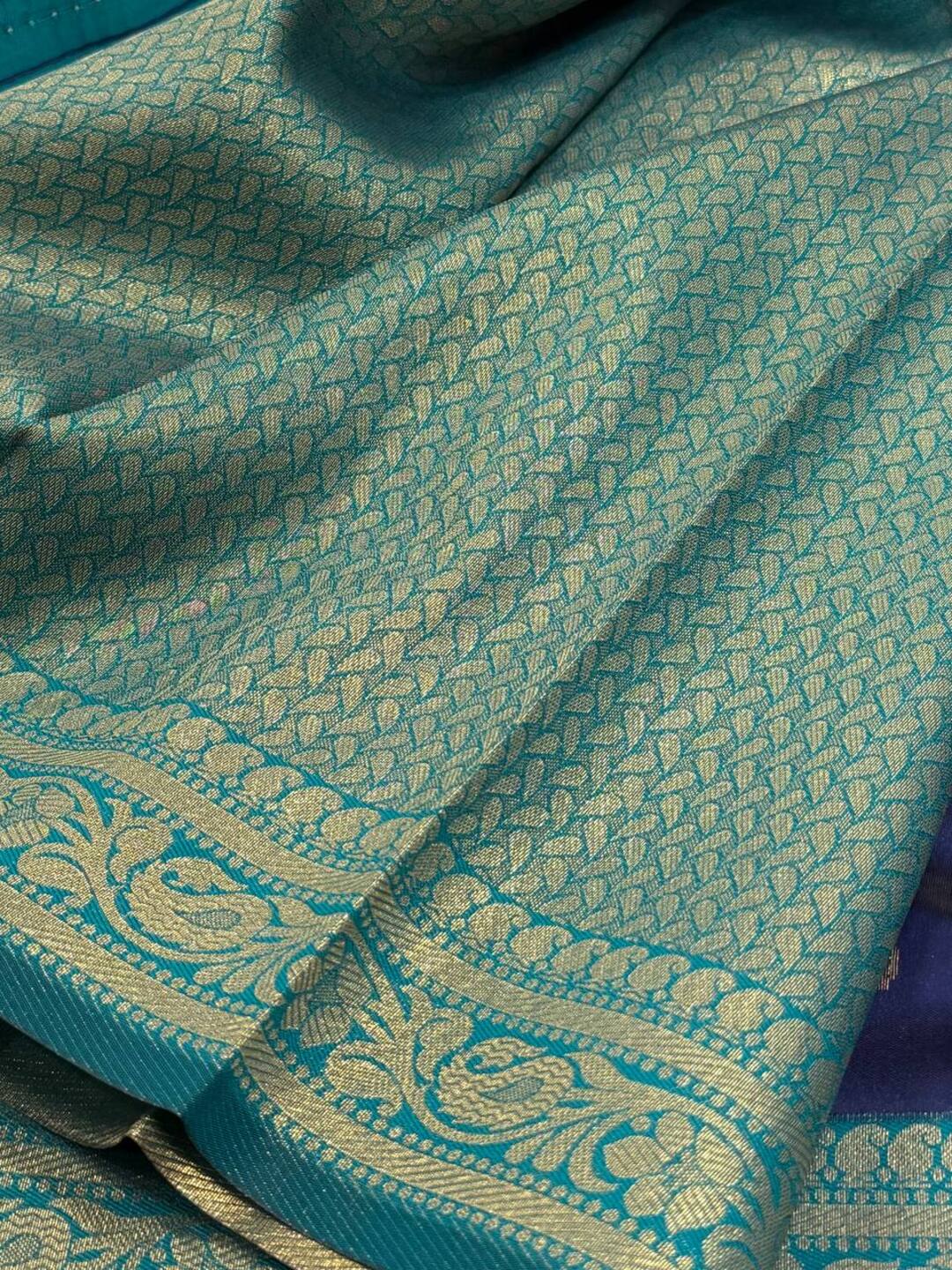 Navy Blue Cotton Silk Saree