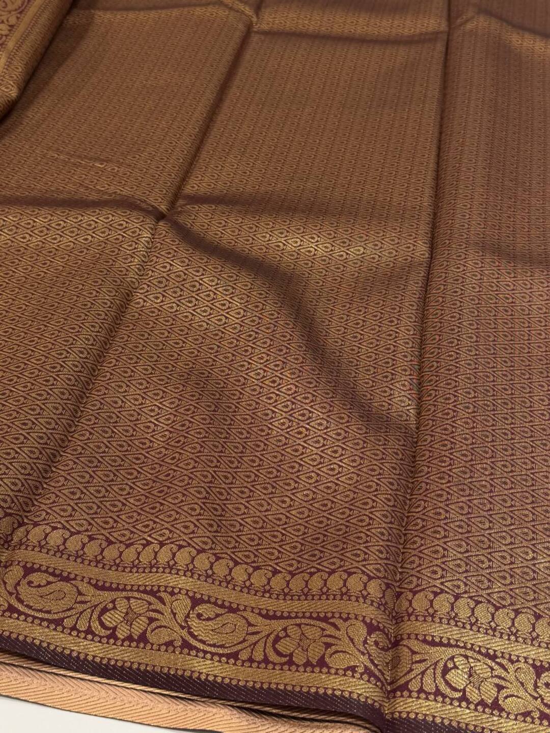Rose Gold Cotton Silk Saree