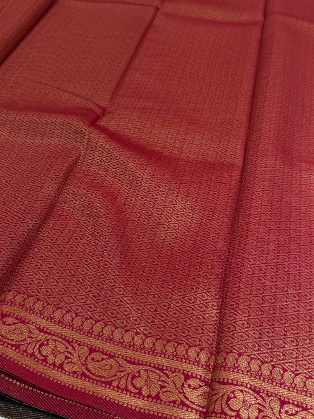 Deep Maroon Cotton Silk Saree