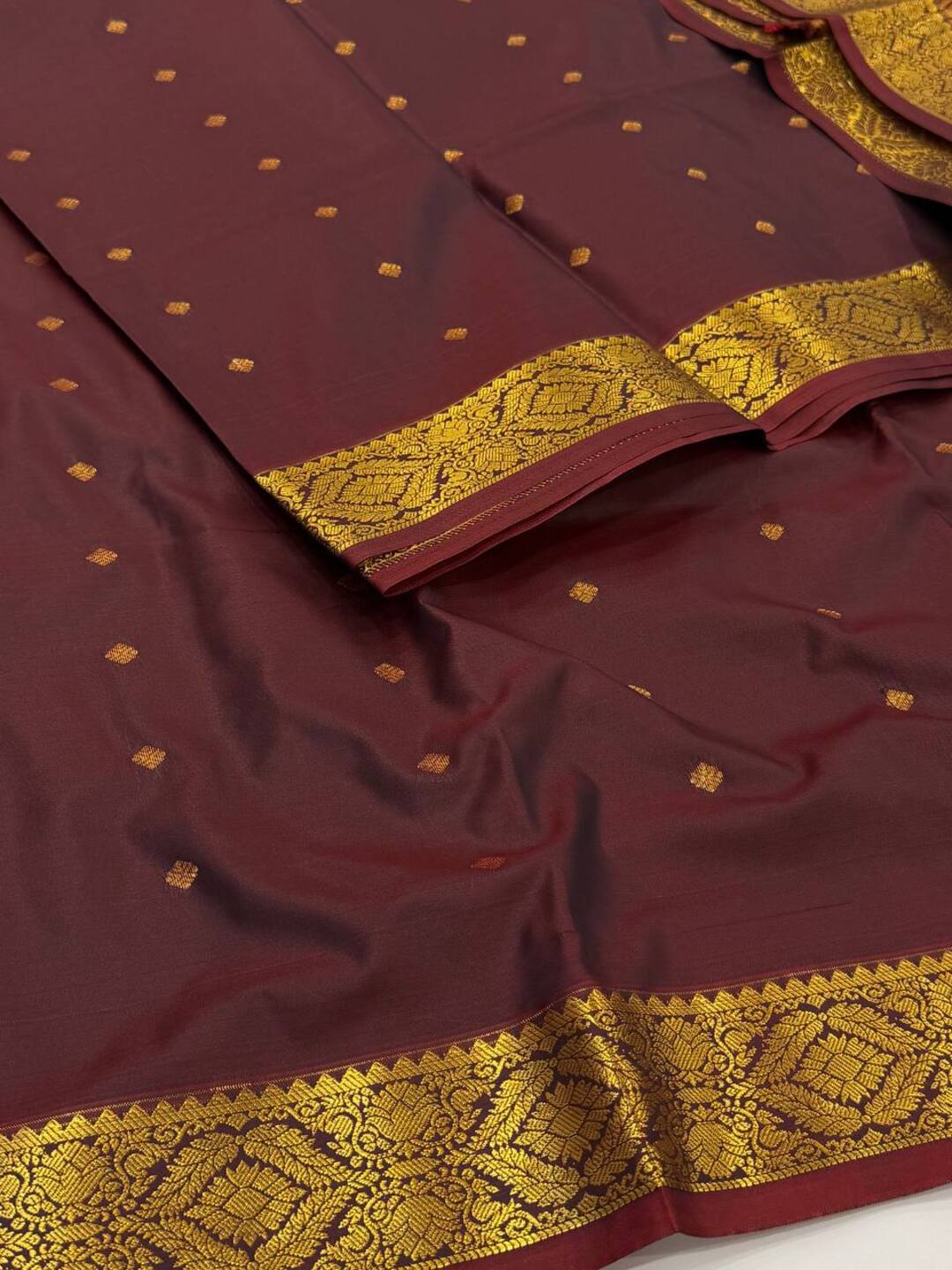 Maroon Cotton Silk Saree