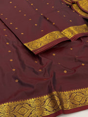 Maroon Cotton Silk Saree