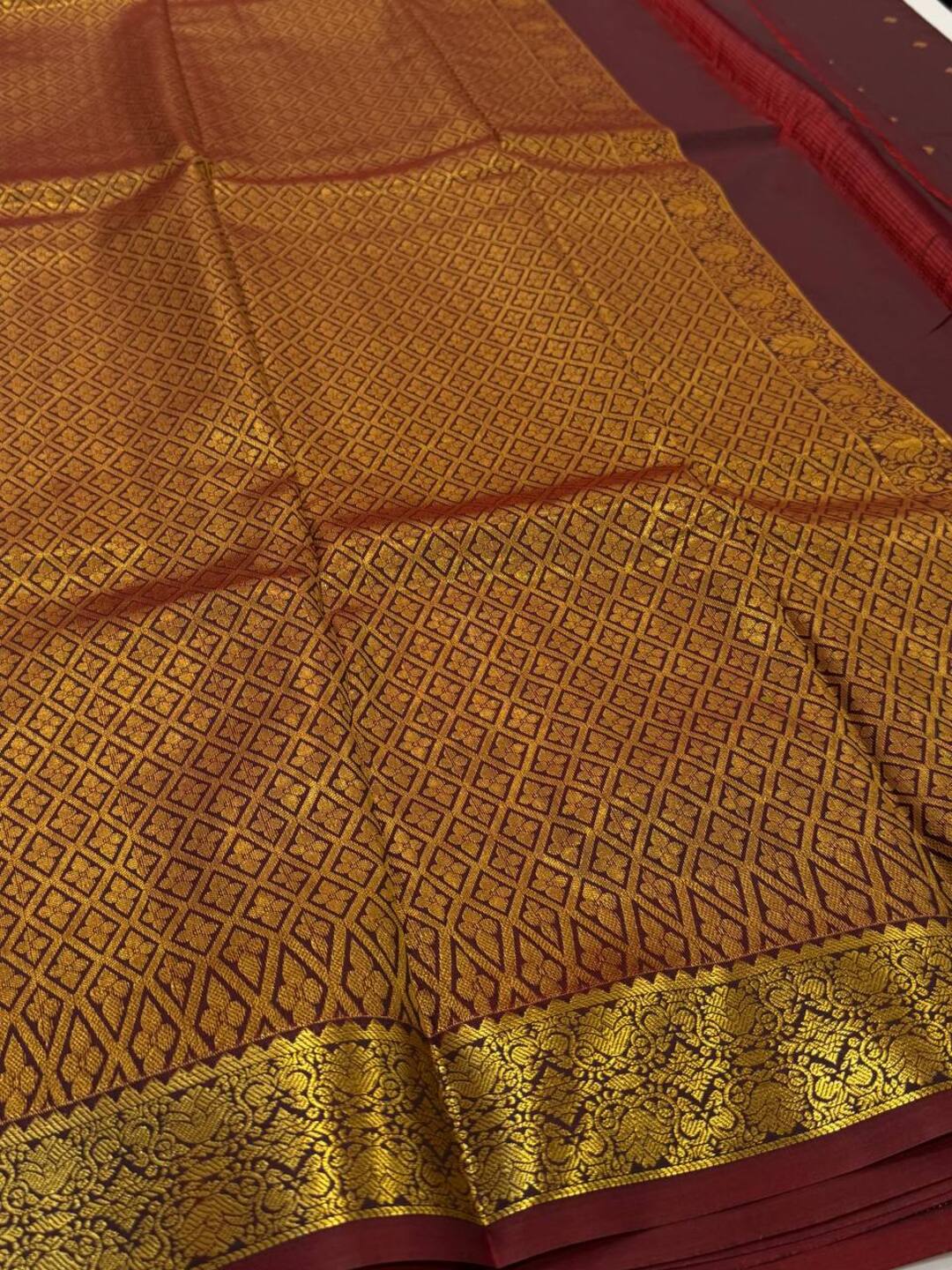 Maroon Cotton Silk Saree
