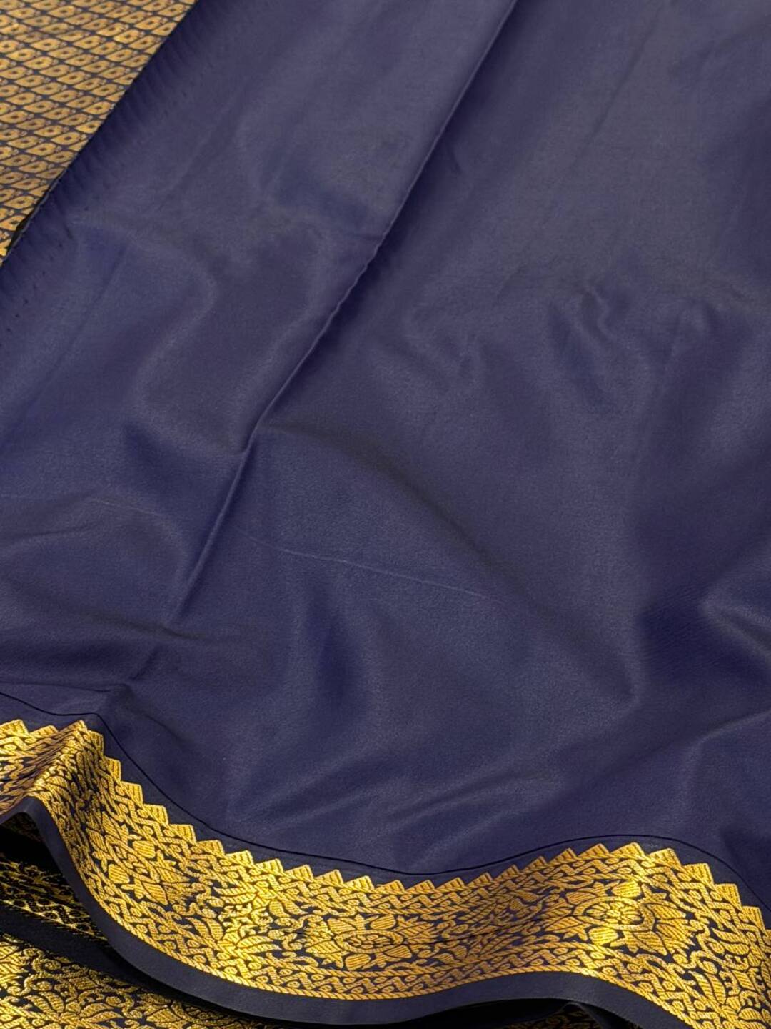 Navy Blue Cotton Silk Saree
