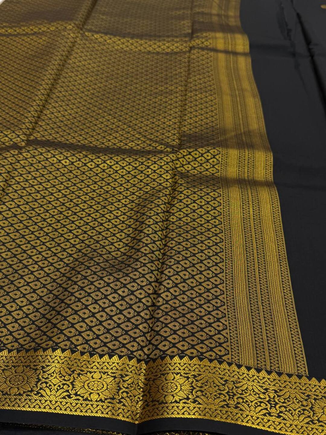 Black Cotton Silk Saree