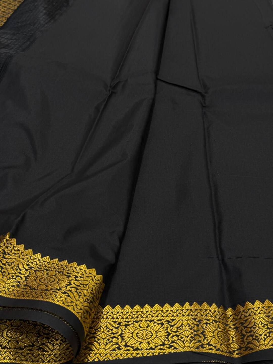 Black Cotton Silk Saree