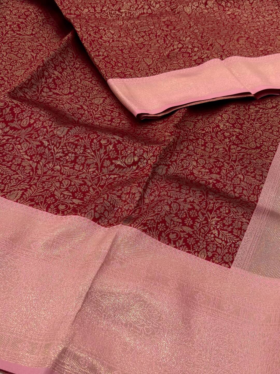 Maroon Cotton Silk Saree