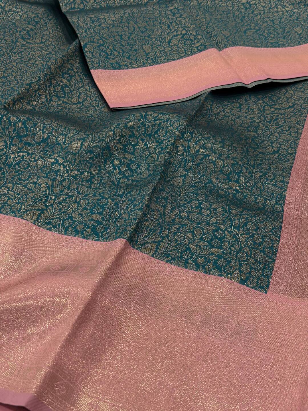 Peacock Green Cotton Silk Saree