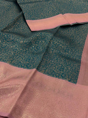 Peacock Green Cotton Silk Saree