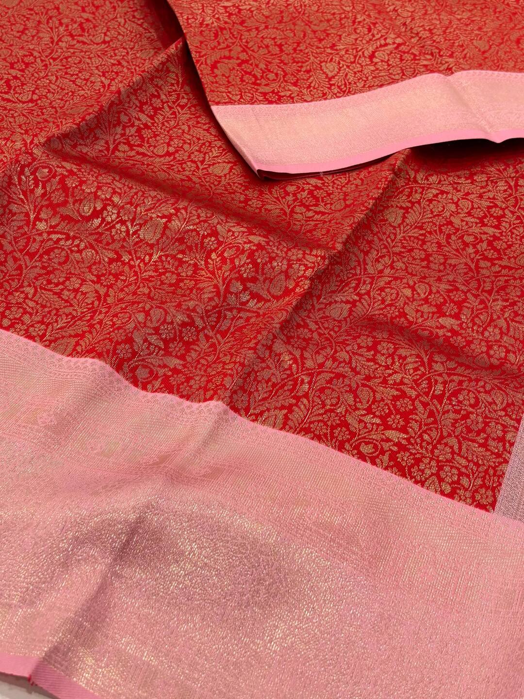 Chili Red Cotton Silk Saree