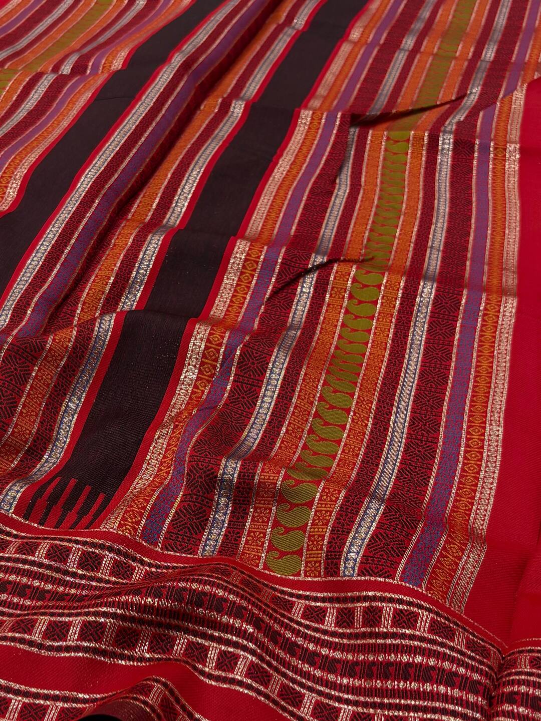 Black Cotton Silk Saree