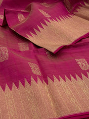 Dark Pink Cotton Silk Saree
