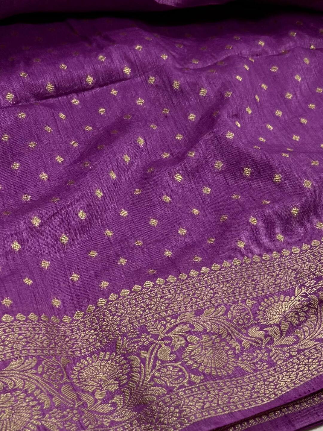Lavender Purple Cotton Silk Saree