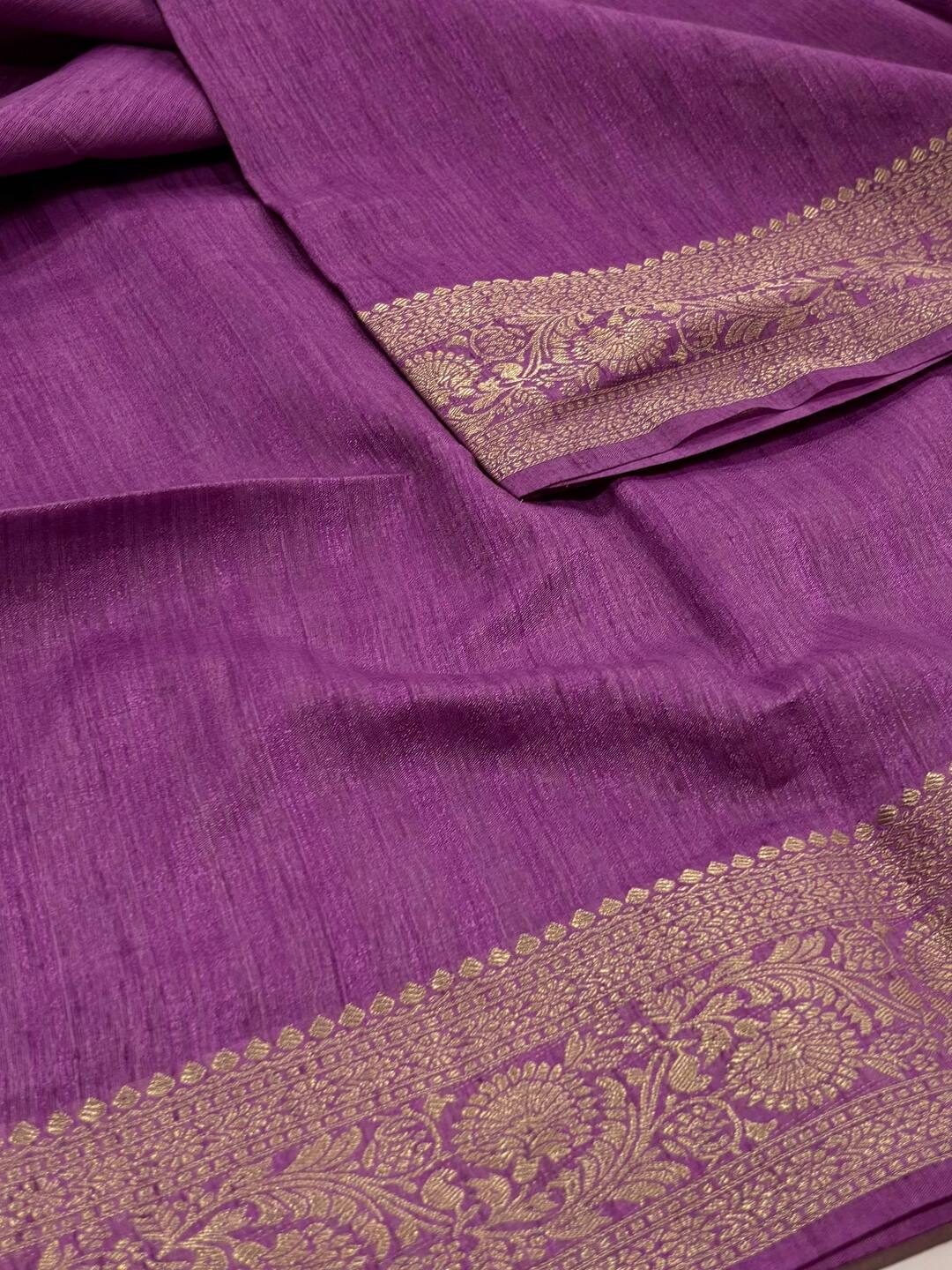 Lavender Purple Cotton Silk Saree