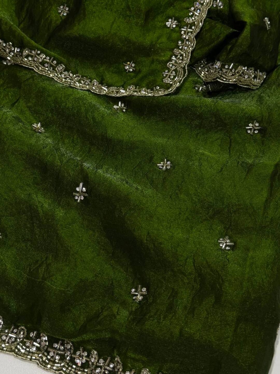 Olive Green Georgette Saree