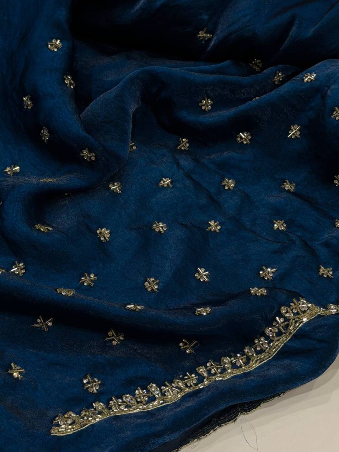 Teal Blue Georgette Saree