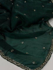 Emerald Green Georgette Saree