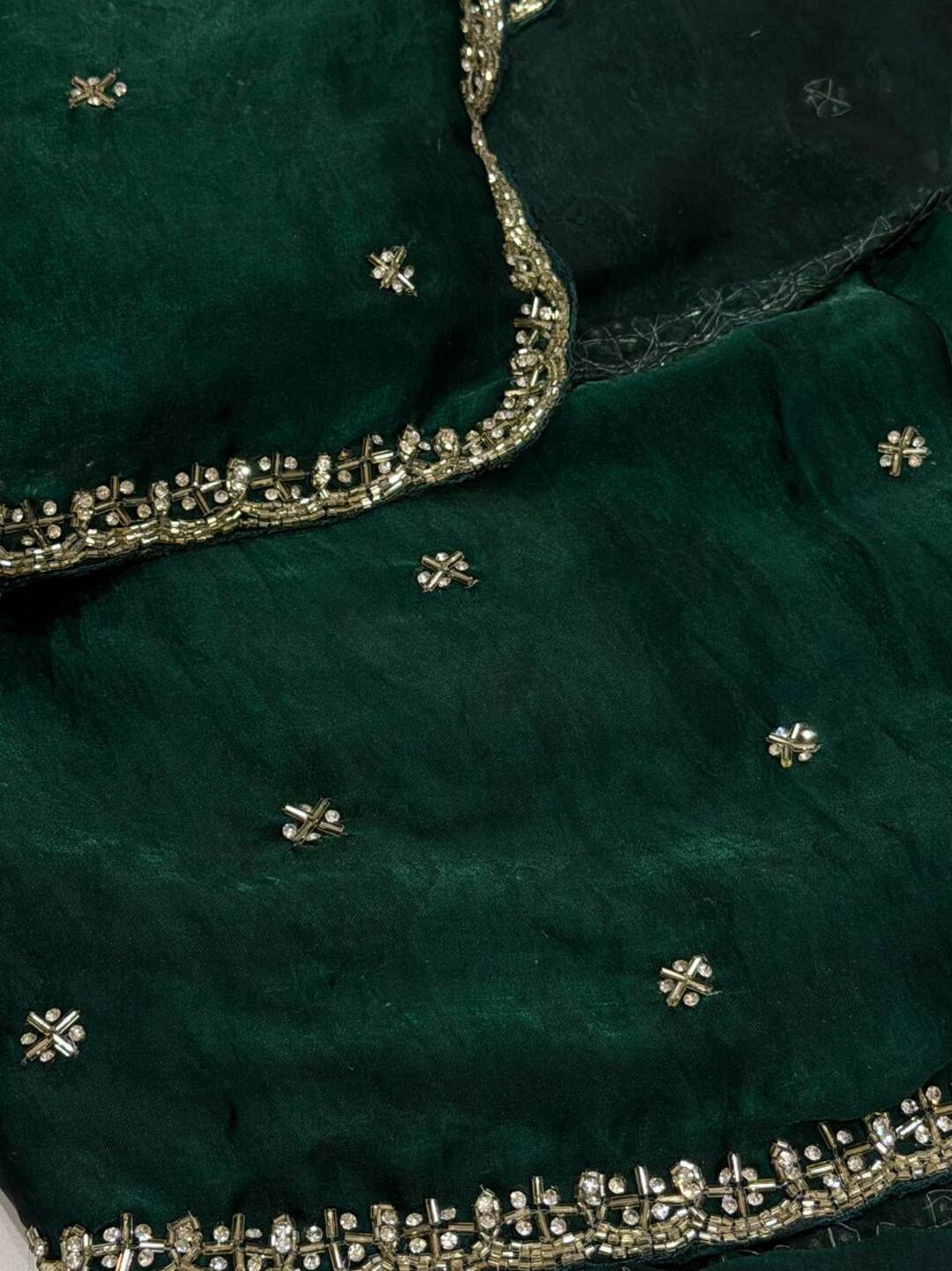 Emerald Green Georgette Saree