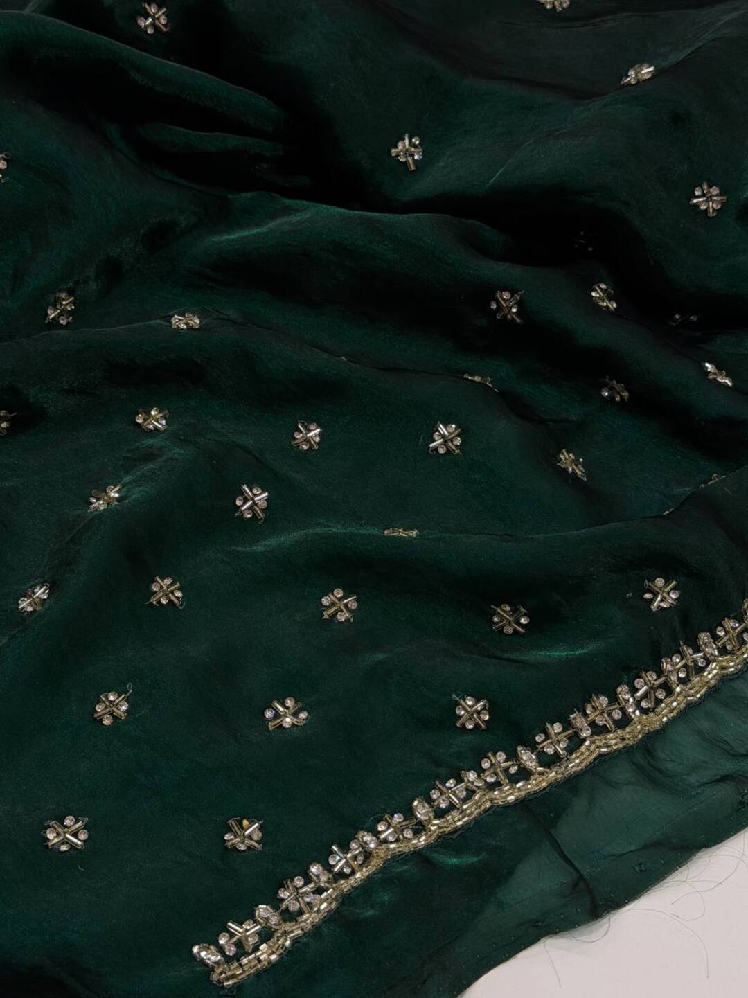 Emerald Green Georgette Saree