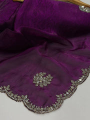 Royal Purple Georgette Saree