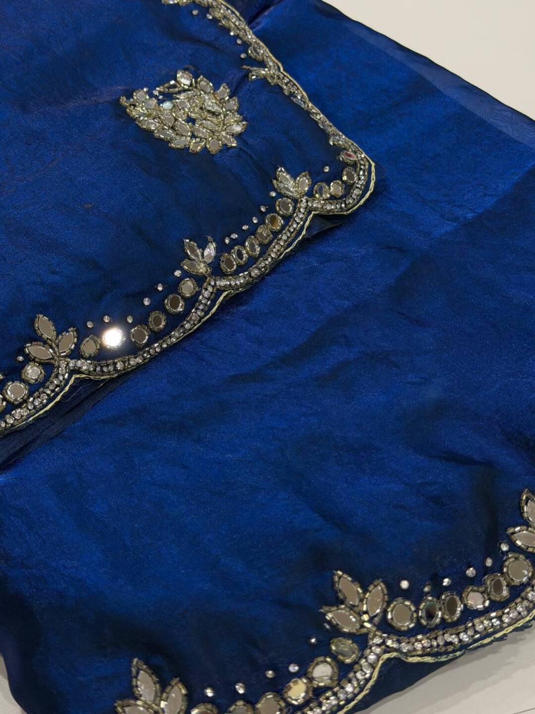 Navy Blue Georgette Saree